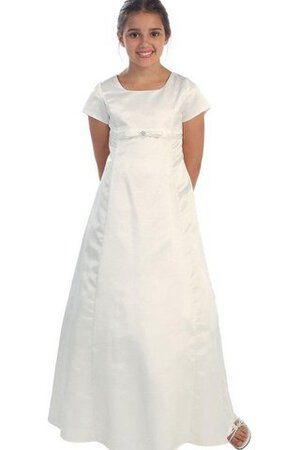 Robe de cortège enfant a-ligne avec manche courte bretelles spaghetti - Photo 2