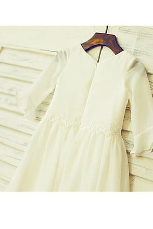 Robe de cortège enfant naturel ligne a avec manche longue de princesse avec chiffon - Photo 4