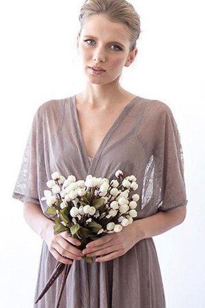 Abito mamma Sposa V-Scollo Semplice Elegante Formale E Informale con Increspato Impero - Foto 2