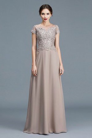 Kurze Ärmeln Normale Taille Prinzessin Schaufel-Ausschnitt A Linie Brautmutterkleid - Bild 3