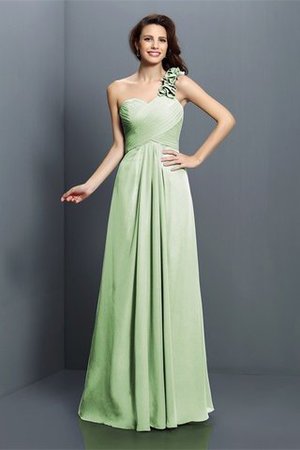 Robe demoiselle d'honneur longue avec chiffon avec fleurs ligne a manche nulle - Photo 26