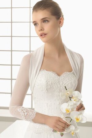 Robe de mariée attirent décolleté dans le dos en dentelle ligne a ruché - Photo 3