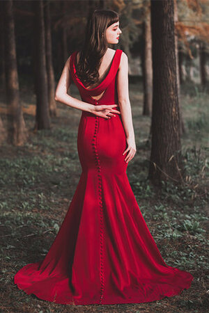 Abito da sposa naturale spazzola treno lunghi cerniera delicato in raso - Foto 3