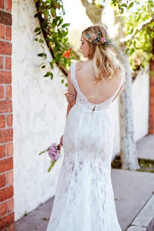 Elegante Vestido de Novia de Baja escote en V de Playa de Cola Corte - Foto 4