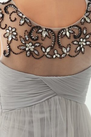 Robe mère de mariée col u profond a-ligne de tour de ceinture empire avec perle en tulle - Photo 5