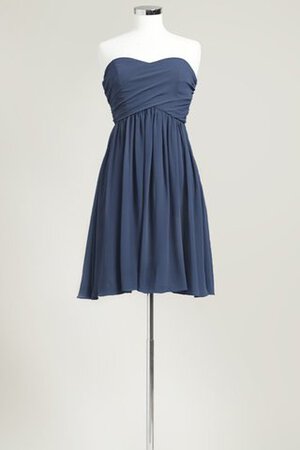 Robe demoiselle d'honneur courte plissé col en forme de cœur avec chiffon ruché - Photo 16