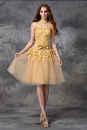 Robe de cocktail bref appliques de princesse avec sans manches de col haut - Photo 3