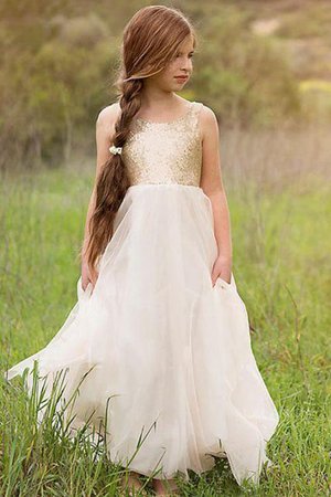 Robe de cortège enfant avec fleurs col u profond en tulle parfait eclaté - Photo 1