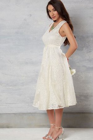 Robe de mariée nature fermeutre eclair v encolure avec ruban a-ligne - Photo 3