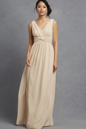 Robe demoiselle d'honneur chic avec sans manches avec chiffon v encolure ruché - Photo 3