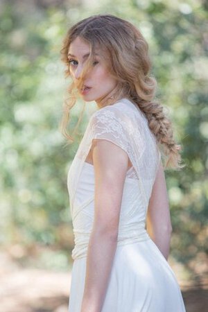 Abito da Sposa in Pizzo Senza Maniche con Criss-cross A-Line in Chiffon con Fusciacca - Foto 2