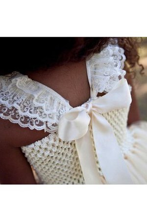 Robe de cortège enfant naturel en tulle de lotus ceinture en étoffe avec sans manches - Photo 4