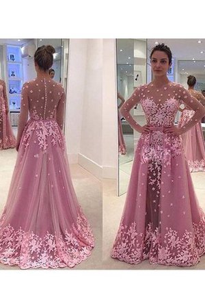 Normale Taille A Linie Prinzessin Bodenlanges Ballkleid mit Schaufel Ausschnitt - Bild 1