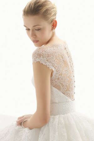 Abito da Sposa Formale con Manica Corte Vintage a Sala Shiena Sheer A Terra - Foto 3