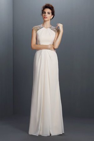 Robe de bal naturel longue au niveau de cou longueur au ras du sol en chiffon - Photo 1