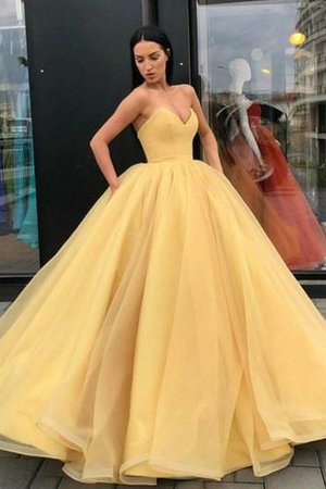 Ärmellos Herz-Ausschnitt Bezaubernd Duchesse-Linie Bodenlanges Abendkleid - Bild 2