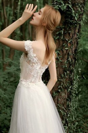 Abito da sposa affascinante in tulle in raso con fiore tondo lusso - Foto 4