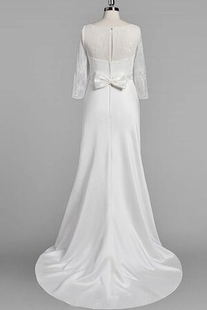 Robe de mariée luxueux col u profond avec manche longue de traîne moyenne de fourreau - Photo 3