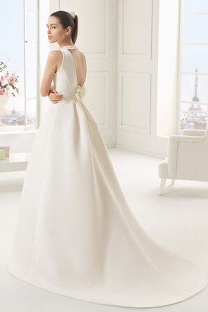 Robe de mariée poches ruché en satin trou de serrure avec sans manches - Photo 2