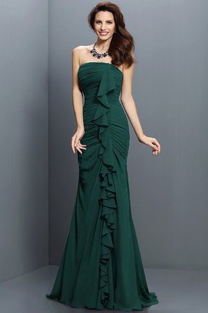 Robe demoiselle d'honneur plissage longue avec zip en chiffon de bustier - Photo 8