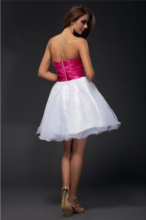 Robe de cocktail bref de princesse avec perle satin tissé extensible en organza - Photo 2