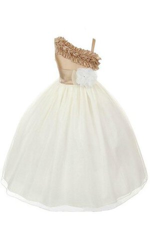 Robe de cortège enfant plissage manche nulle avec fleurs ligne a - Photo 1