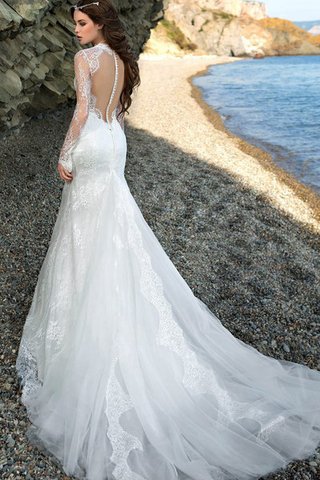 Vestido de Novia de Corte Recto en Tul de Cremallera de Manga larga de Playa - Foto 2