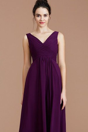 Robe demoiselle d'honneur avec chiffon ligne a avec sans manches v encolure dos nu - Photo 5