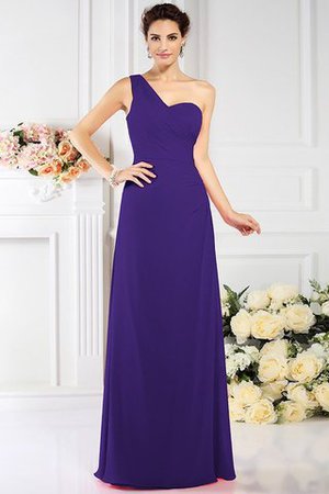 Robe demoiselle d'honneur plissé avec zip en chiffon au drapée a-ligne - Photo 25