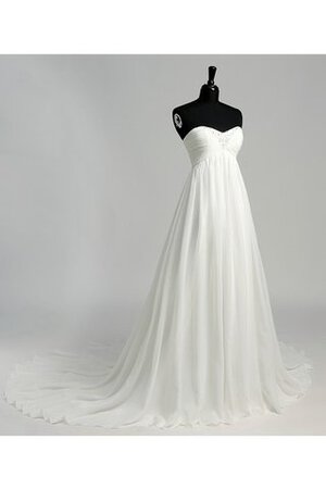 Robe de mariée luxueux simple plissé avec perle manche nulle - Photo 7