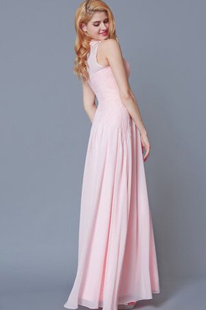 Robe demoiselle d'honneur plissé romantique en chiffon ligne a decoration en fleur - Photo 4