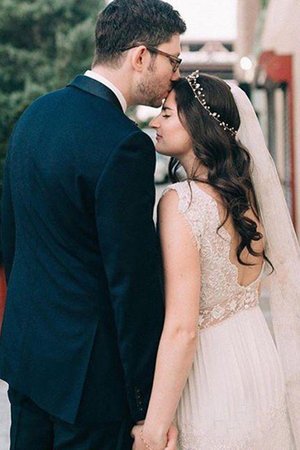 Robe de mariée charme décolleté dans le dos a-ligne salle interne ruché - Photo 3