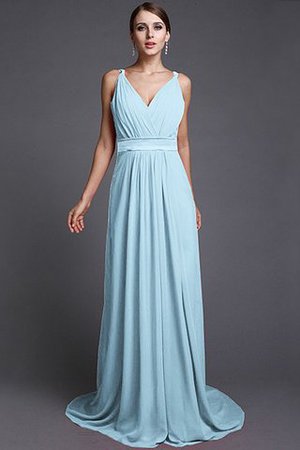 Robe demoiselle d'honneur longue de lotus avec chiffon fermeutre eclair manche nulle - Photo 18