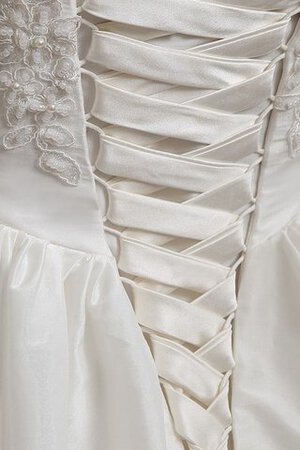 Robe de mariée plissé elégant appliques avec fleurs a-ligne - Photo 5