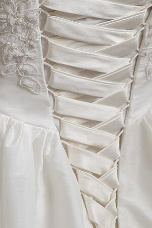 Spitze a linie plissiertes hoch niedrig romantisches Brautkleid mit Blume - Bild 5