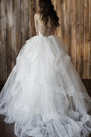 Abito da Sposa con Applique Cuore lusso in Tulle favola Cerniera - Foto 4