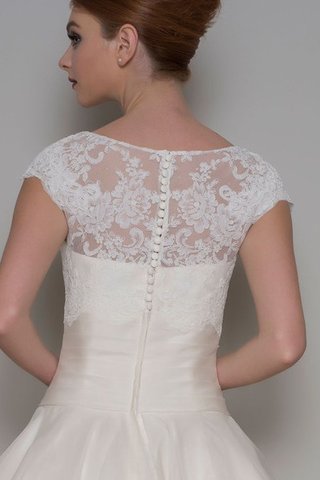 Abito da Sposa con Manica Corte Cappellino Formale E Informale Semplice in pizzo con Ricamo - Foto 2