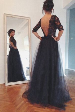 Spitze langärmeliges Tüll modernes Ballkleid mit Bordüre mit Applike - Bild 2