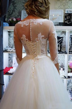 Abito da sposa moderno largo moda con applique con tre quarti lunghezza maniche a sala - Foto 4