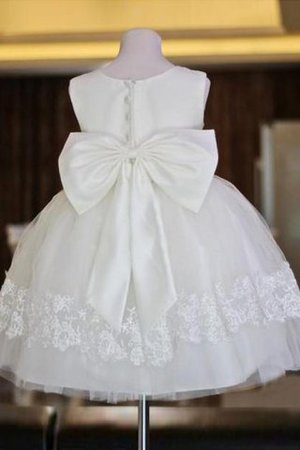 Robe de cortège enfant longue a-ligne fermeutre eclair col u profond avec fleurs - Photo 2