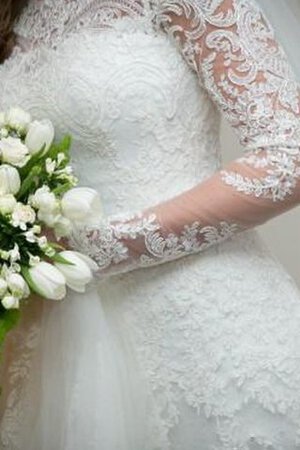 Abito da Sposa con Piega A-Line tradizionale A Terra Cerniera in pizzo - Foto 4