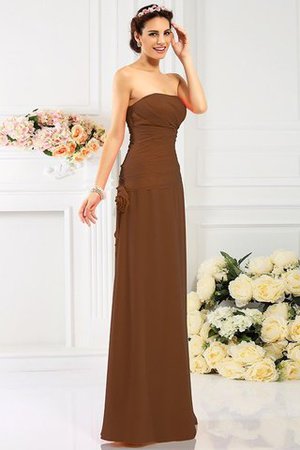 Robe demoiselle d'honneur avec fleurs fermeutre eclair en chiffon de bustier gaine - Photo 4