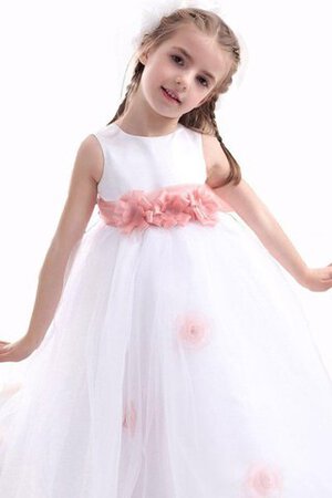 Abito da Cerimonia Bambini A-Line Senza Maniche con Fiore - Foto 2