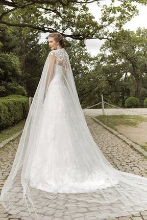 Abito da Sposa A-Line A Terra in Pizzo Allacciato in pizzo Naturale - Foto 4