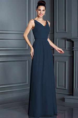 Robe demoiselle d'honneur longue de princesse en chiffon fermeutre eclair a-ligne - Photo 10