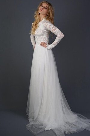 Abito da Sposa Elegante Cerniera in Chiffon Vintage Spazzola Treno moda - Foto 3