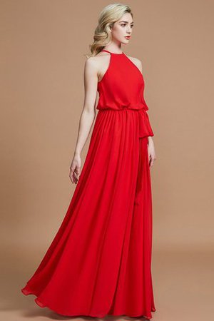 Robe demoiselle d'honneur naturel jusqu'au sol avec chiffon de dos nu avec ruban - Photo 3