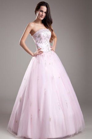 Robe de quinceanera en organza de bustier de mode de bal textile en tulle avec perle - Photo 3