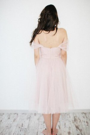 Abito da Sposa sogno a riva Sotto Ginocchio A-Line in Tulle con Increspato - Foto 2