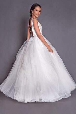 Abito da Sposa Senza Maniche sexy con Seghettato A Terra A-Line in Tulle - Foto 5